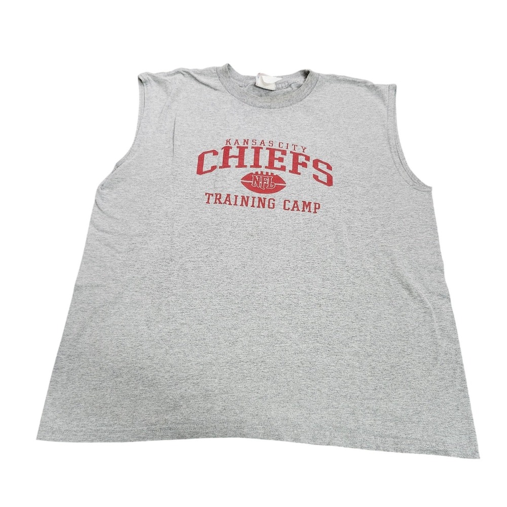 KANSAS CITY CHIEFS MENS L GRAY NFL TRAINING CAMP SLEEVELESS NFL TEAM APPAREL EUC